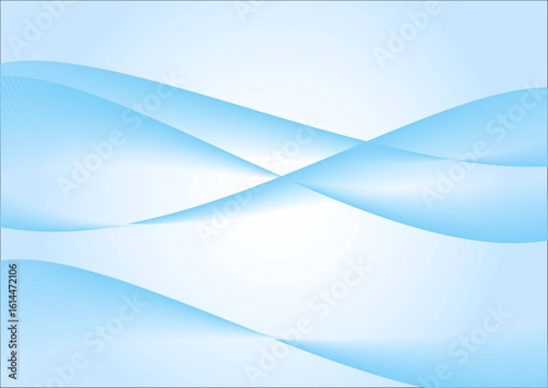 Obraz ウェーブ　曲線　抽象　イメージ　青　波　水　海　背景