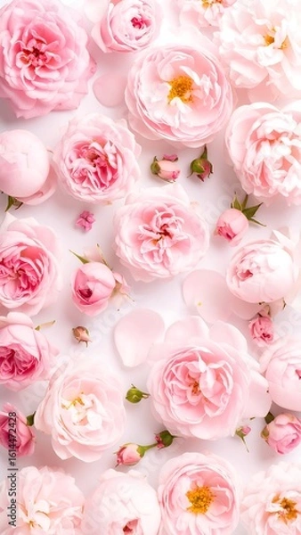 Obraz Delicate pink roses on white background (1)