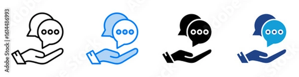 Fototapeta Talking icon set multiple style collection