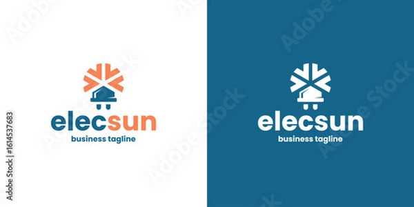Obraz electrical sun plug logo vector