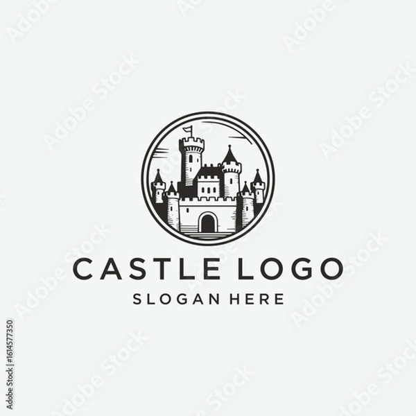 Fototapeta castle logo vector design template