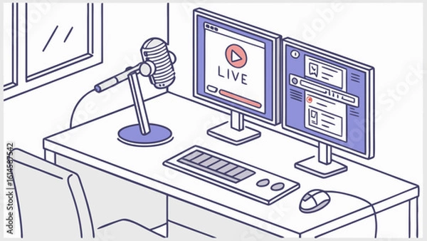 Fototapeta computer monitor and computer