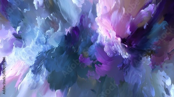 Fototapeta Dreamy Flowing Petals in Shades of Blue, Purple, and Pink