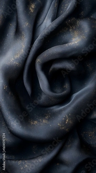 Fototapeta Fabric Texture Dark with Golden Dust Abstract Background