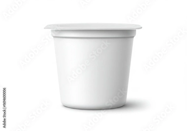 Obraz Blank white yogurt cup isolated on white background