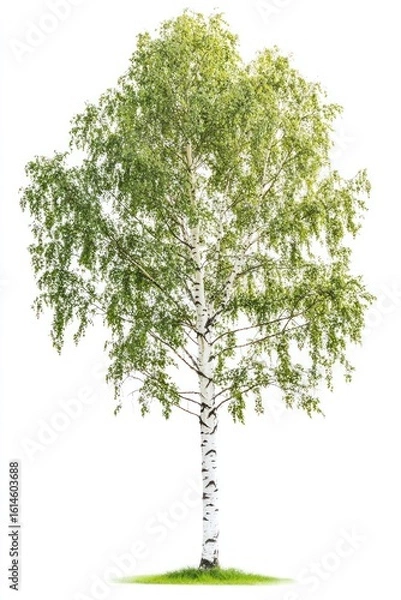 Obraz Real birch tree background isolated plant.