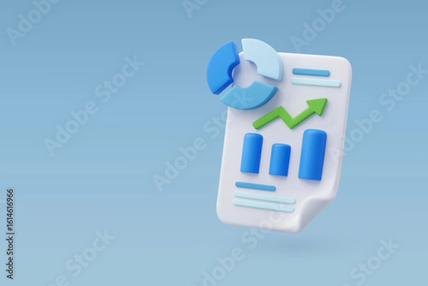 Fototapeta 3d Vector Trading stock, Market trend graphs and business analysis concept.
