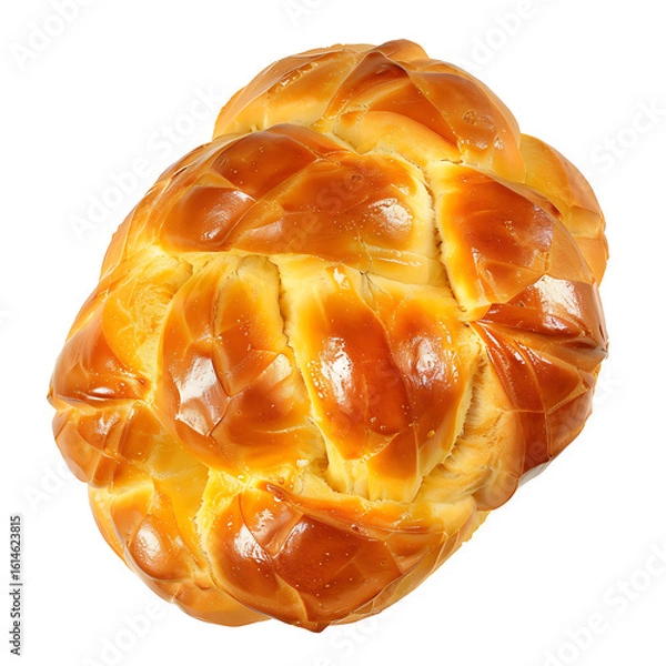 Fototapeta Golden Braided Bread with Intricate Lattice Pattern