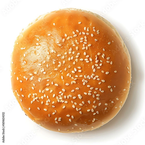 Fototapeta Top View of a Sesame Seed Bun