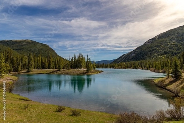 Fototapeta Lake In The Mountains In The Summertime