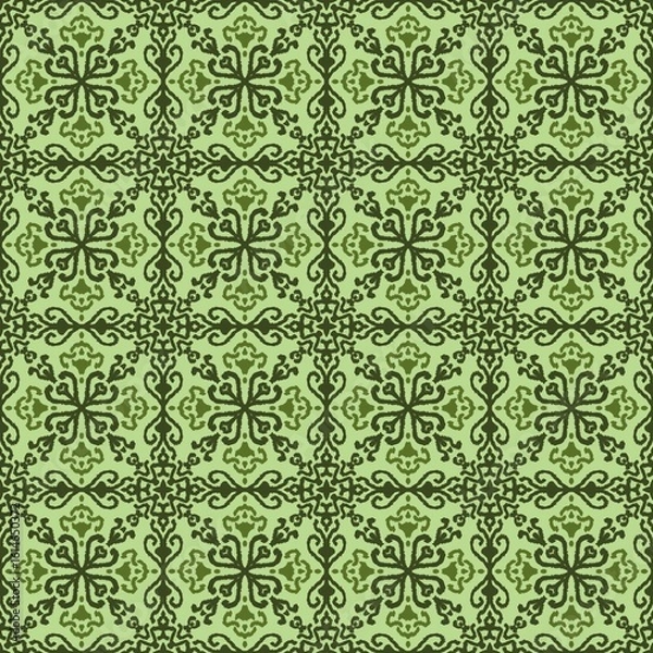 Fototapeta Elegant Green Swirl Pattern for Home Decor