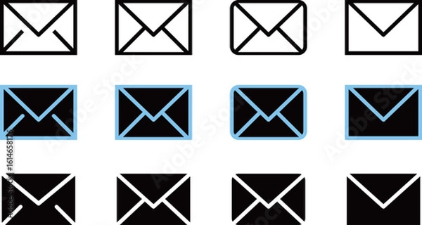 Fototapeta メールアイコンセット / Mail Icon – メッセージ・通信・連絡のシンボル