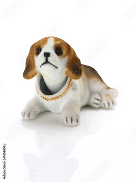 Fototapeta Retro car nodding dog (beagle)