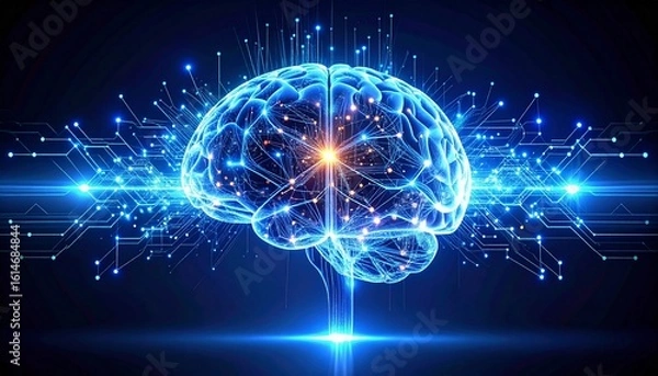 Obraz Quantum Data Flow, Tech Background. Future technology digital abstract background concept. 3d rendering