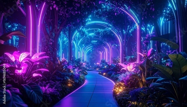 Obraz Quantum Data Flow, Tech Background. Future technology digital abstract background concept. 3d rendering