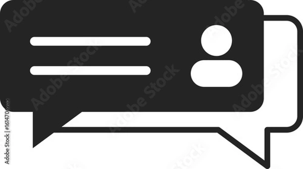 Obraz Solid Black Chat Symbol icon Element