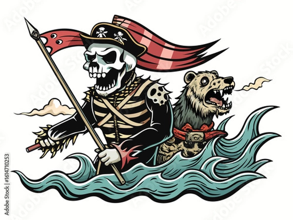 Fototapeta skeleton riding