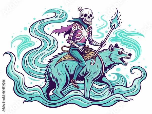 Fototapeta skeleton riding