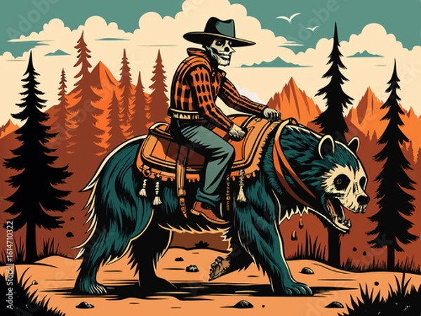 Fototapeta skeleton riding