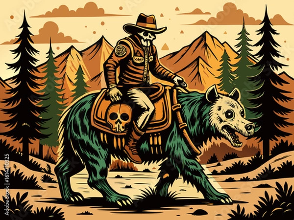 Fototapeta skeleton riding