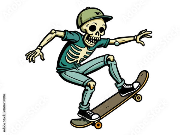 Obraz skeleton playing sakteboard