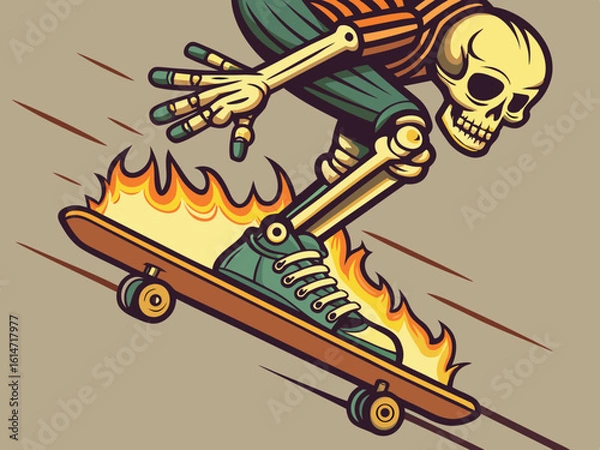 Fototapeta skeleton playing sakteboard