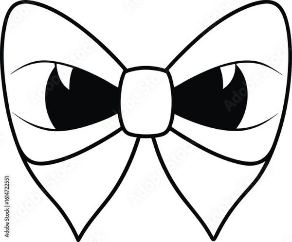 Fototapeta Elegant Ribbon Bow as a Monster with Teeth