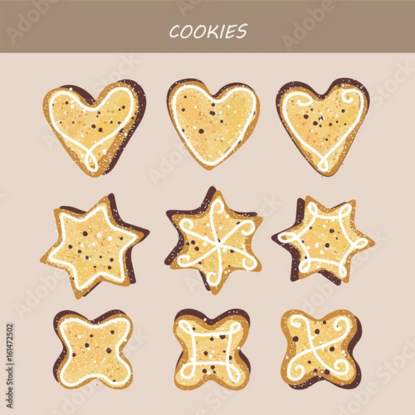 Obraz Collection of cake figured cookies