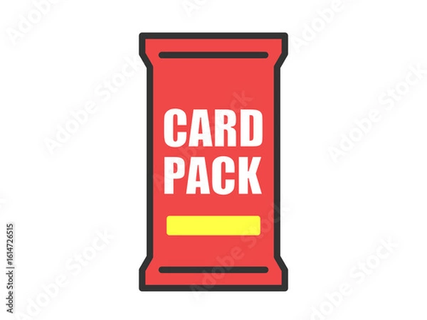 Obraz トレーディングカードの、パックのアイコン（線画カラー）のイラスト