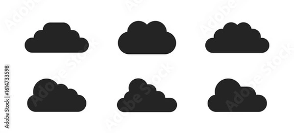 Fototapeta cloud collection vector set. rain, overcast, cloudy, sky, nature.