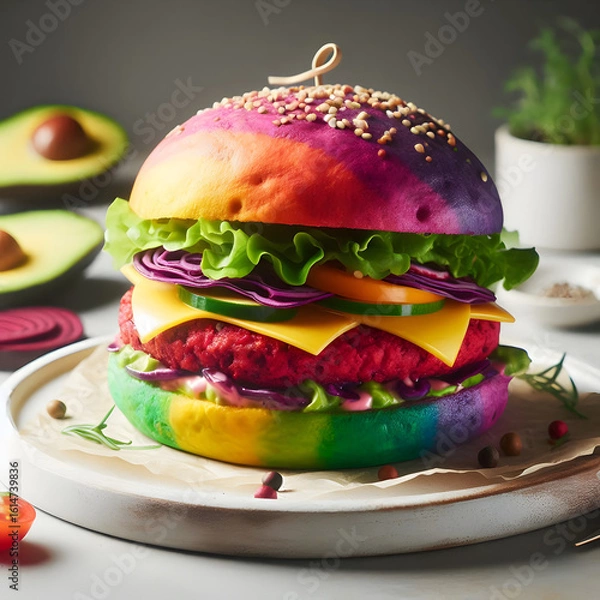 Obraz Rainbow Vegan Burger