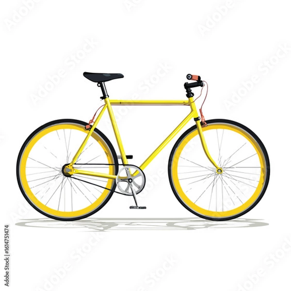 Fototapeta bicycle isolated in White Background, bicycle vector, Flat lay vector illustration