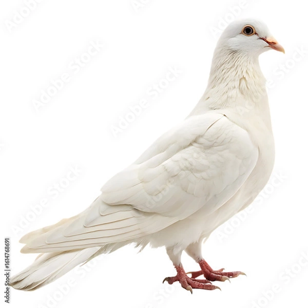 Fototapeta A whole single dove bird isolated on a transparent background
