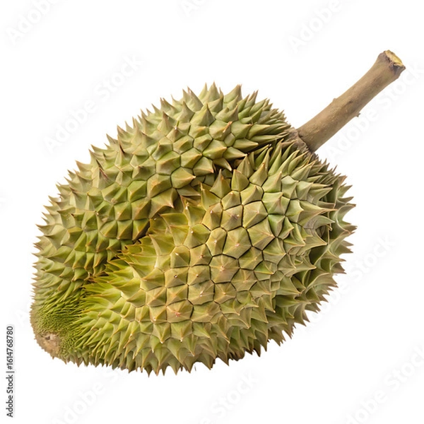 Fototapeta A whole single durian fruit isolated on a transparent background