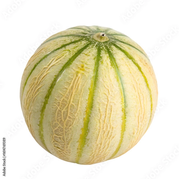 Fototapeta A whole single galia melon isolated on a transparent background