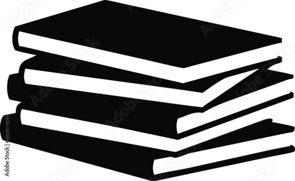 Obraz Stack of Four Black and White Books Design Element Library