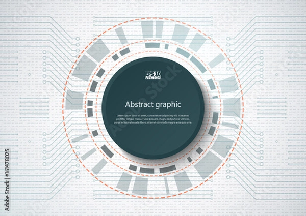 Fototapeta Abstract technological background with various technology elements. Eps10 Vector illustration.
