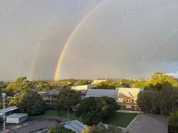 Obraz rainbow over the city