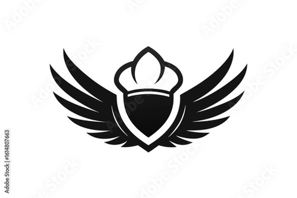 Fototapeta minimalist logo design featuring a stylized chef with wings
