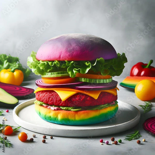 Obraz Rainbow Vegan Burger