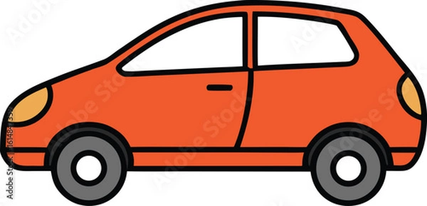 Obraz compact car side view vector illustration on transparent background