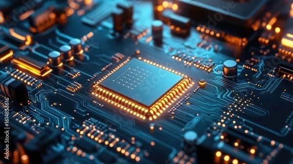 Fototapeta panel illuminating electronic board