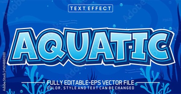 Obraz Aquatic font Text effect editable