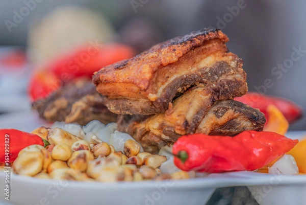 Obraz Peruvian delicacy "Crispy Roasted Pork (Caja China)"