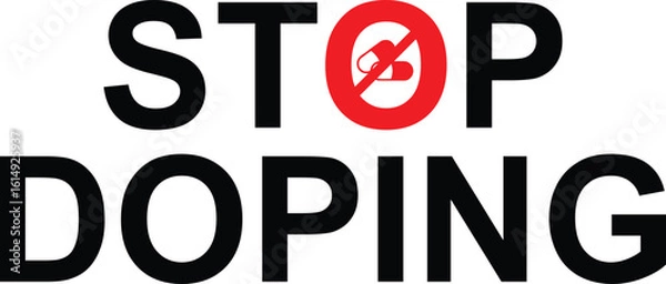 Fototapeta Stop Doping Logo – Drug-Free Sports Certification Icon for Packaging Design