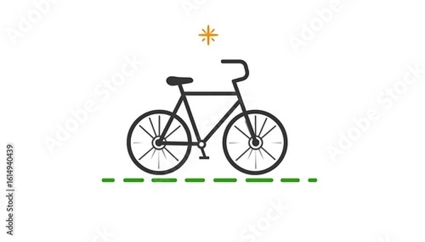 Fototapeta Simple illustration of a bicycle on a path