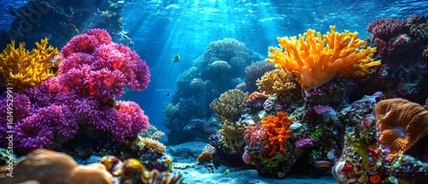 Fototapeta Coral reefs bursting with color