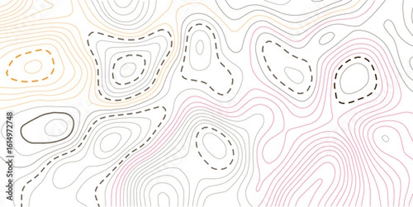 Fototapeta Topographic map lines background. Abstract vector illustration.