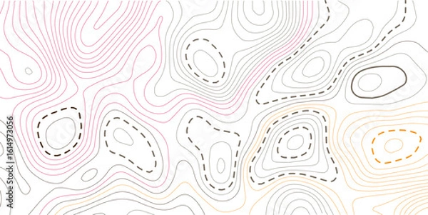 Fototapeta Topographic map lines background. Abstract vector illustration.