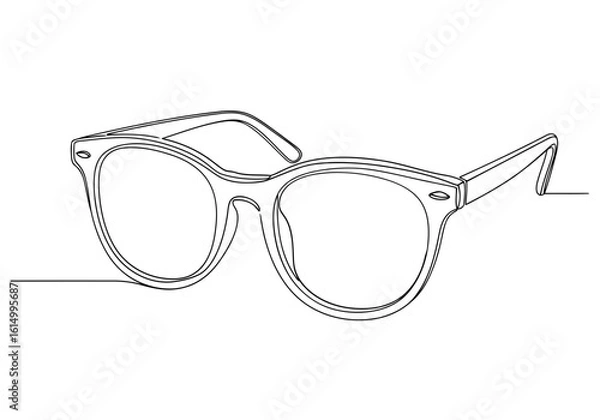 Fototapeta Vector art of a line drawing of eyeglasses isolated on a white background